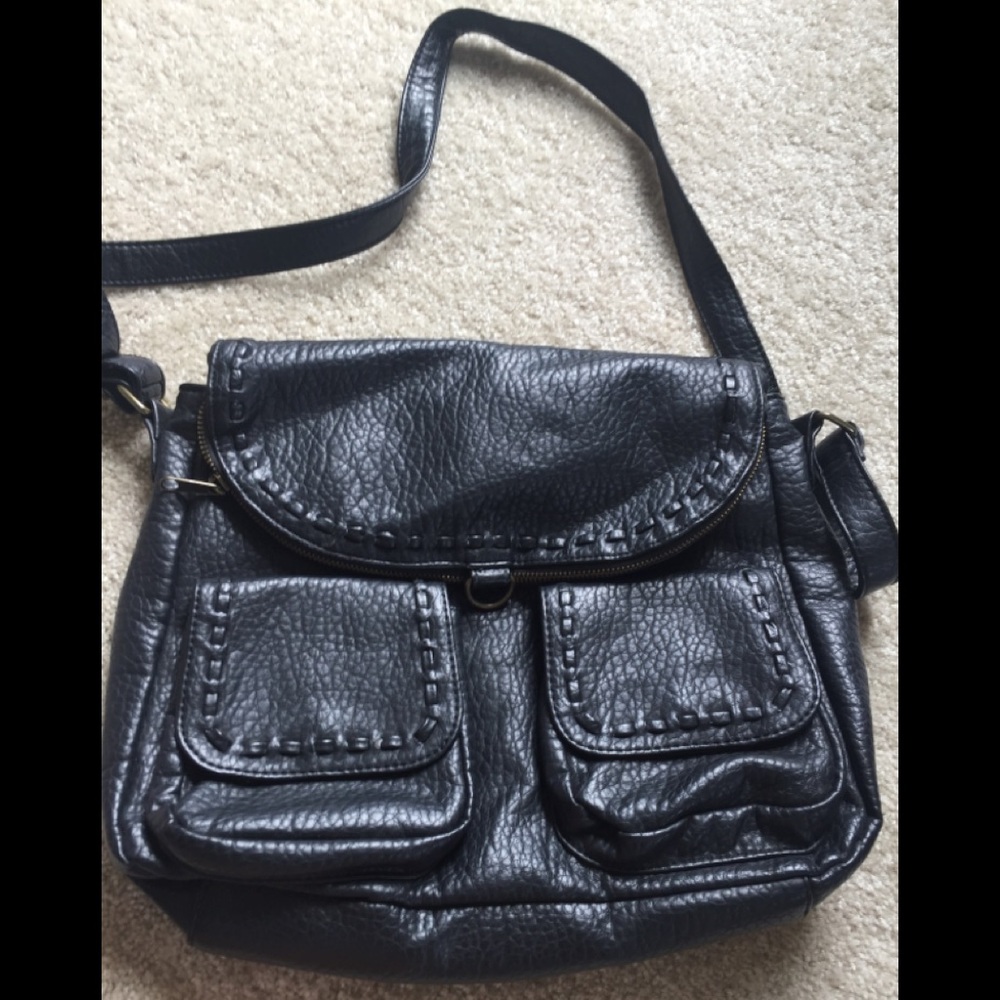 Black leather purse